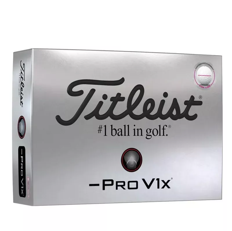 Titleist Pro V1x Left Dash Performance Alignment Golf Balls – Pink – Prior Generation