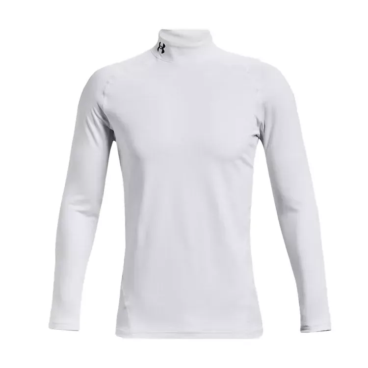 under-armour-coldgear-fitted-golf-mock-white Under Armour ColdGear Fitted Golf Mock – White