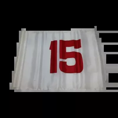 White Flag with Red Number 15