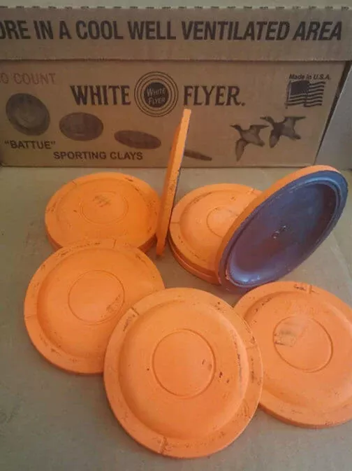white-flyer-battue-orange-clay-targets White Flyer Battue Orange Clay Targets