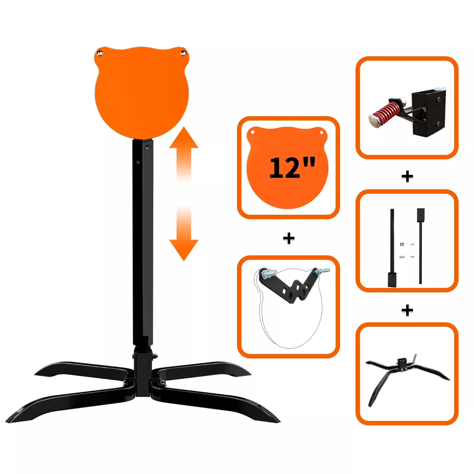 x-leg-base-stand-2x4-target-hanger-3-8-thick-12-gong-adjustable-steel-post X-leg Base Stand + 2X4 Target Hanger + 3/8" Thick 12" Gong + Adjustable Steel Post