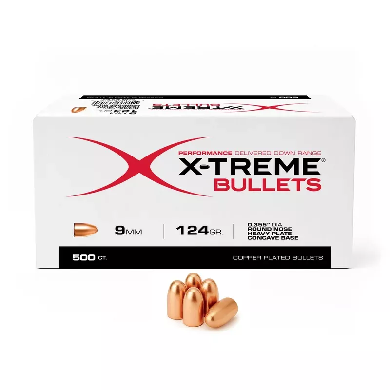 X-Treme 9MM (.355) 124 Gr RN HPCB Bullet (not ammo)
