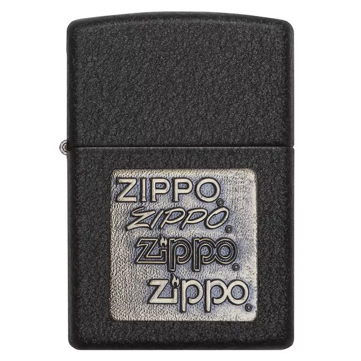 zippo-windproof-lighter-black-crackle-gold-zippo-logo Zippo Windproof Lighter Black Crackle Gold Zippo Logo