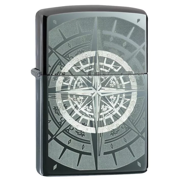 zippo-windproof-lighter-black-ice-compass Zippo Windproof Lighter Black Ice Compass