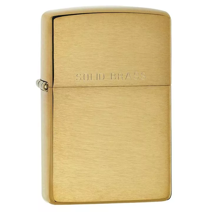 zippo-windproof-lighter-brushed-brass-w-solid-brass-engraved Zippo Windproof Lighter Brushed Brass w/ Solid Brass Engraved