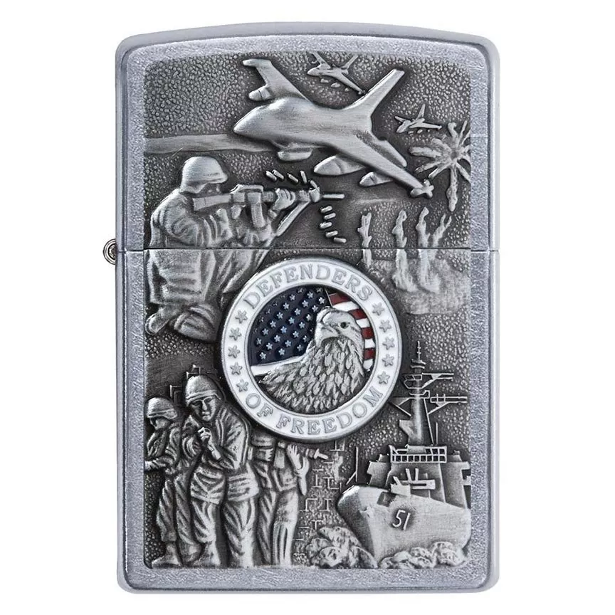 zippo-windproof-lighter-joined-forces-emblem-street-chrome Zippo Windproof Lighter Joined Forces Emblem Street Chrome