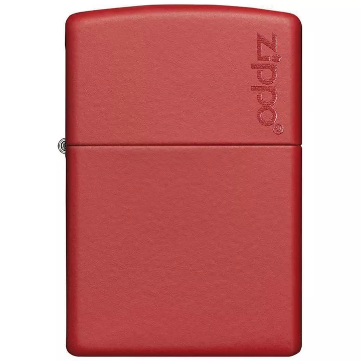 zippo-windproof-lighter-red-matte-w-zippo-logo Zippo Windproof Lighter Red Matte w/Zippo Logo